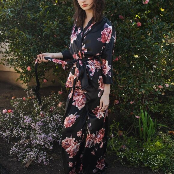 Jennafer Grace XL 2-Piece Set | Palazzo Pants + Fringe Belt Wrap Top (RARE) - Picture 2 of 11